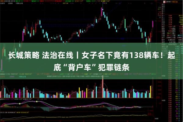 长城策略 法治在线丨女子名下竟有138辆车！起底“背户车”犯罪链条